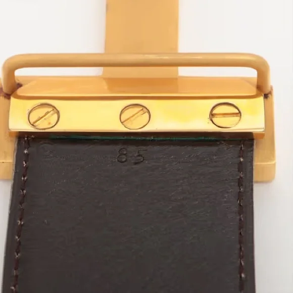 Authentic HERMES gold Constance H buckle brown black belt 85cm unisex - Picture 5 of 12